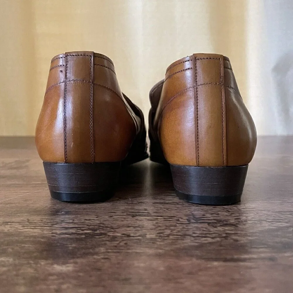 Vintage 1970s Stride Rite Childrens Shoes Sz 12.5 Brown Leather Wingtip Loafer